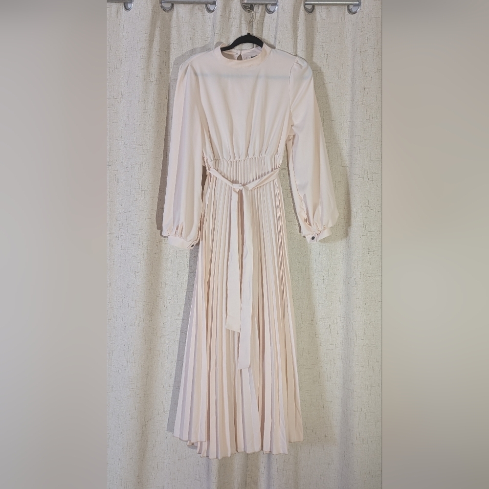SHEIN Cream Long Sleeve Maxi Dress - Picture 5 of 12